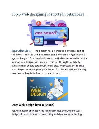 Top 5 web design institute in pitampura