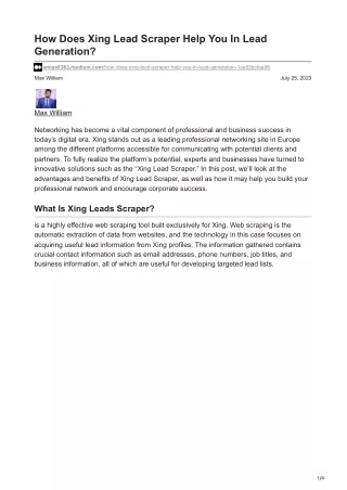 how does xing lead scraper help you in lead