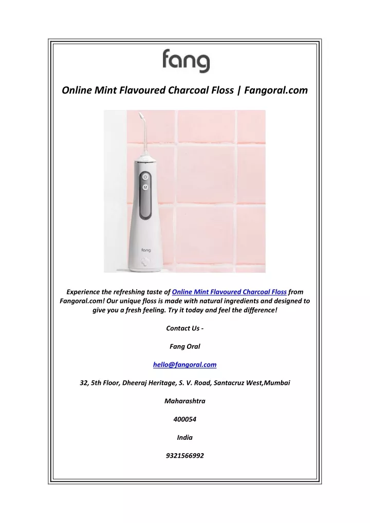 online mint flavoured charcoal floss fangoral com