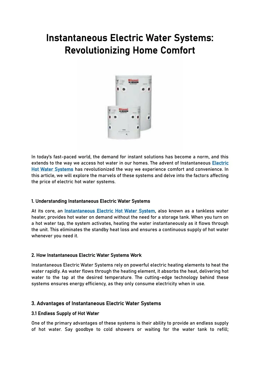 Instantaneous System PPT - Instantaneous Electric Water Systems - Revolutionizing Home ...