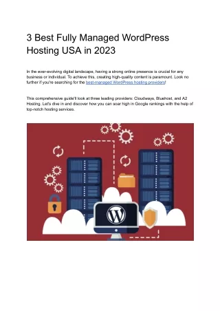 3 Best Managed WordPress Hosting USA in 2023