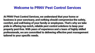 Welcome to PRNV Pest Control Services