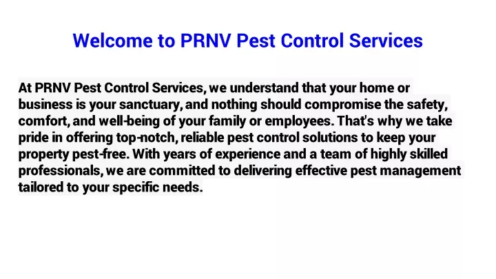 welcome to prnv pest control services