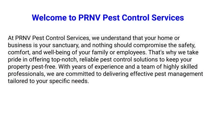 welcome to prnv pest control services