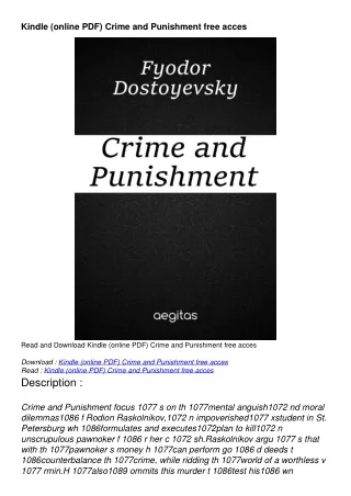 Kindle (online PDF) Crime and Punishment free acces