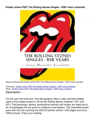 Kindle (online PDF) The Rolling Stones Singles - RSR Years unlimited