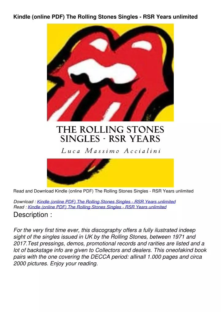 kindle online pdf the rolling stones singles