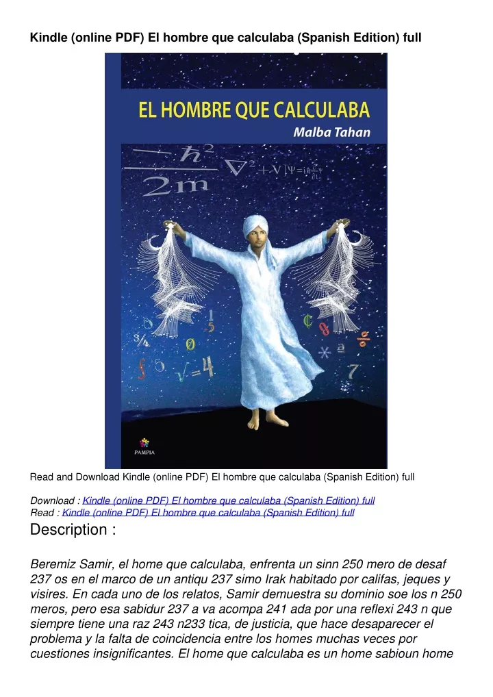 kindle online pdf el hombre que calculaba spanish