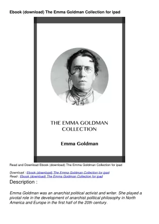 Ebook (download) The Emma Goldman Collection for ipad
