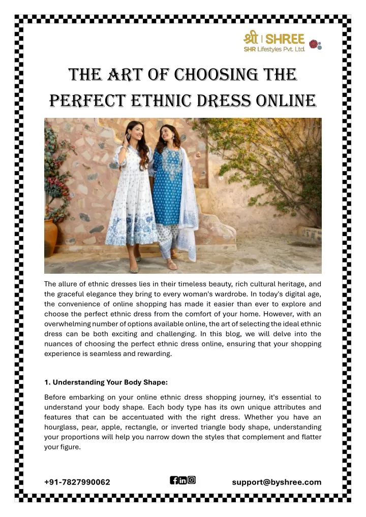 the art of choosing the perfect ethnic dress