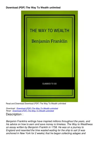 Download (PDF) The Way To Wealth unlimited