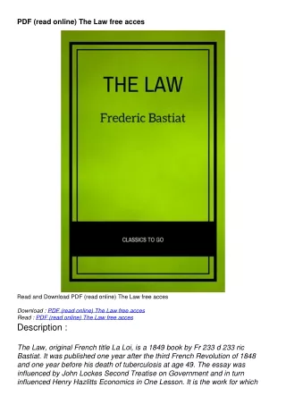 PDF (read online) The Law free acces