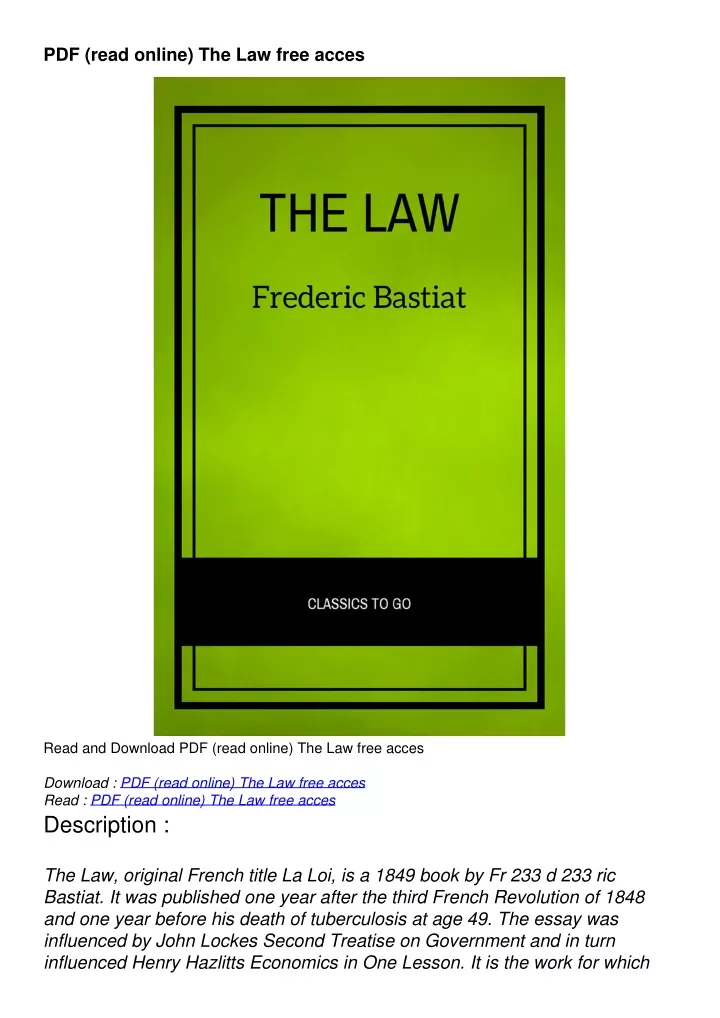 pdf read online the law free acces