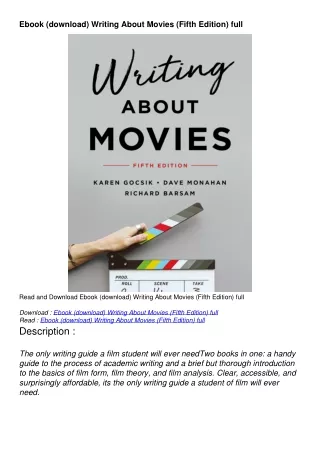 Ebook (download) Writing About Movies (Fifth Edition) full