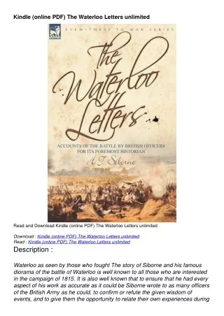 Kindle (online PDF) The Waterloo Letters unlimited