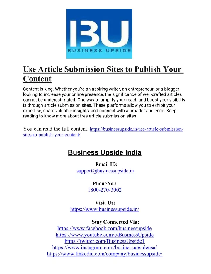 use article submission sites to publish your