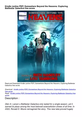 Kindle (online PDF) Somewhere Beyond the Heavens: Exploring Battlestar Galactica free acces