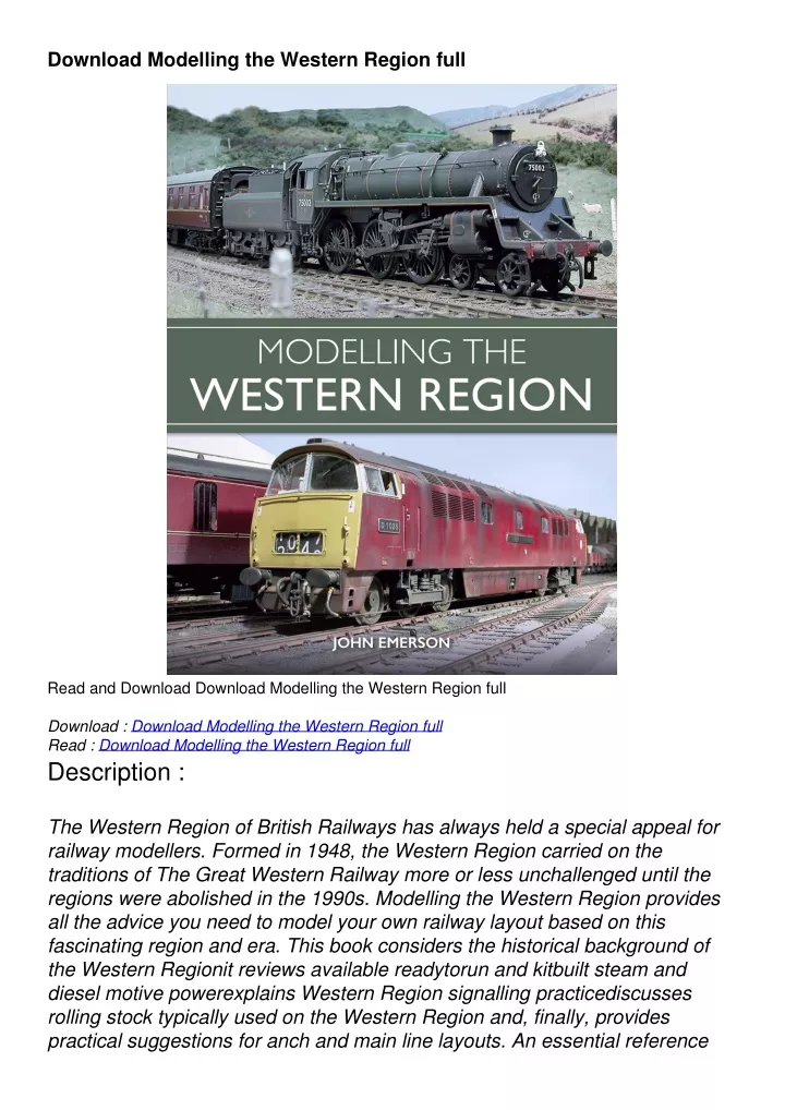 download modelling the western region full