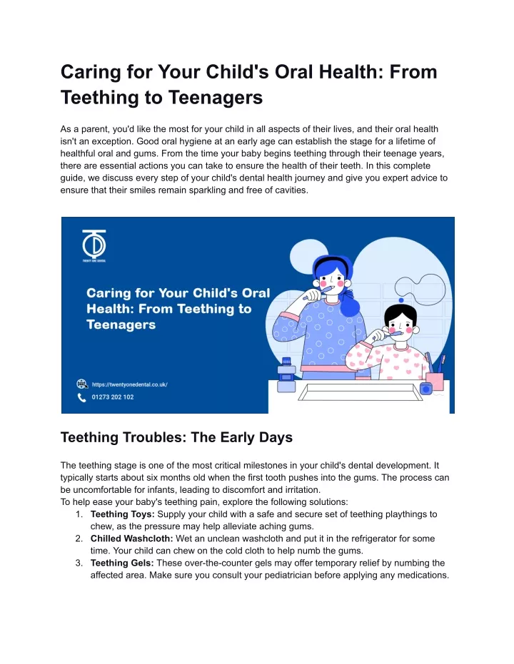 caring for your child s oral health from teething
