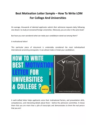 best motivation letter sample how to write