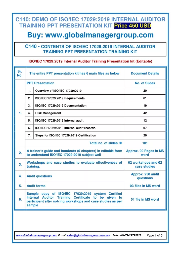 c140 demo of iso iec 17029 2019 internal auditor