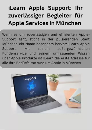 iLearn Apple Support Ihr zuverlässiger Begleiter für Apple Services in München