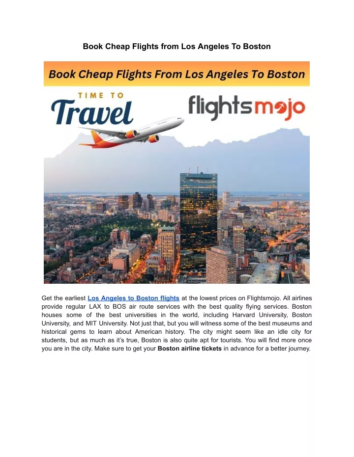 book cheap flights from los angeles to boston