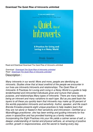 Download The Quiet Rise of Introverts unlimited