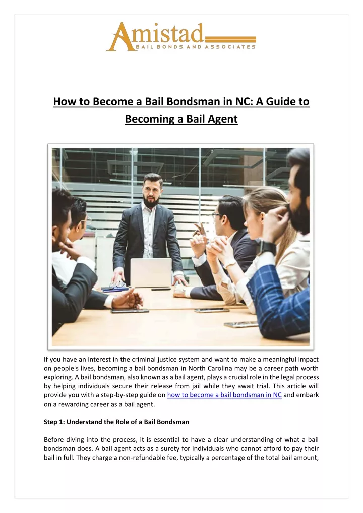 how to become a bail bondsman in nc a guide
