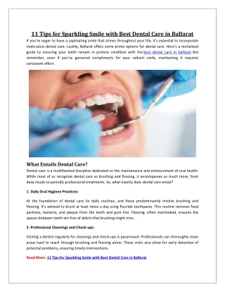 11 Tips for Sparkling Smile with Best Dental Care in Ballarat
