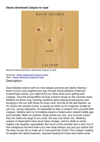 Ebook (download) Calypso for ipad