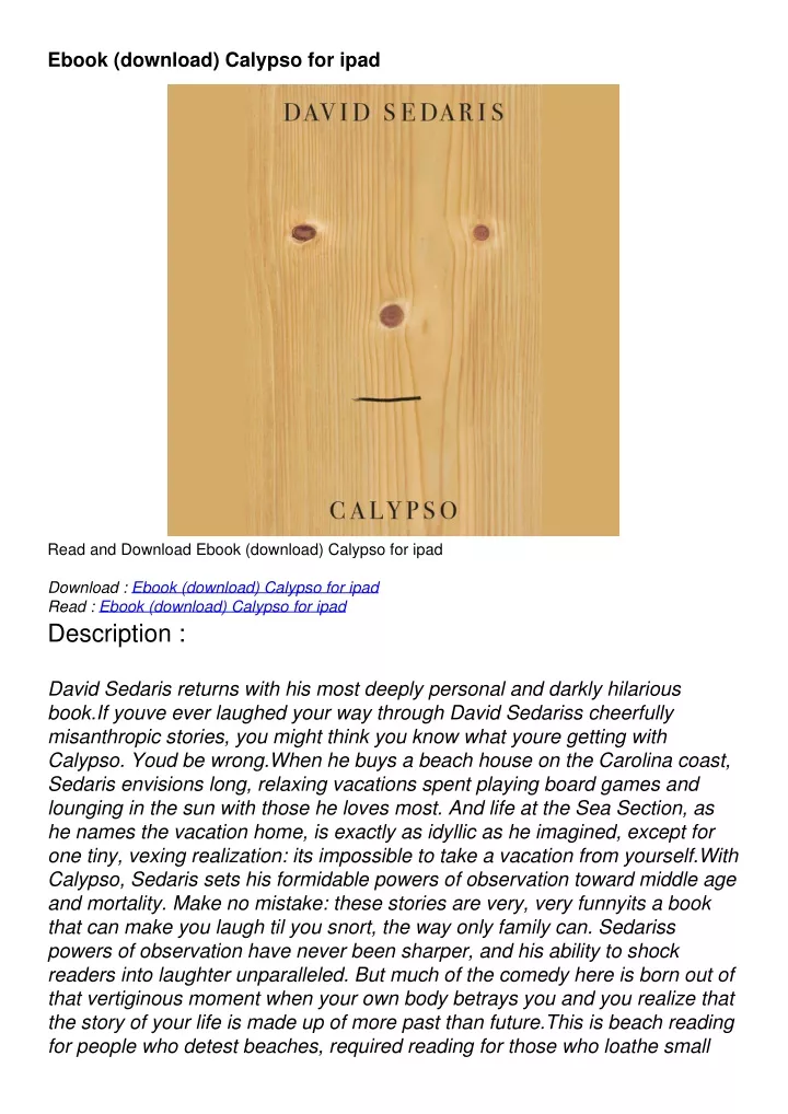 ebook download calypso for ipad