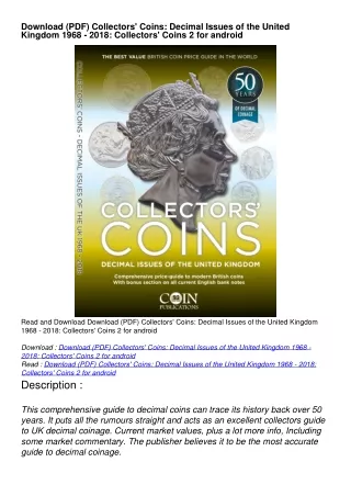 Download (PDF) Collectors' Coins: Decimal Issues of the United Kingdom 1968 - 2018: Collectors' Coins 2 for android