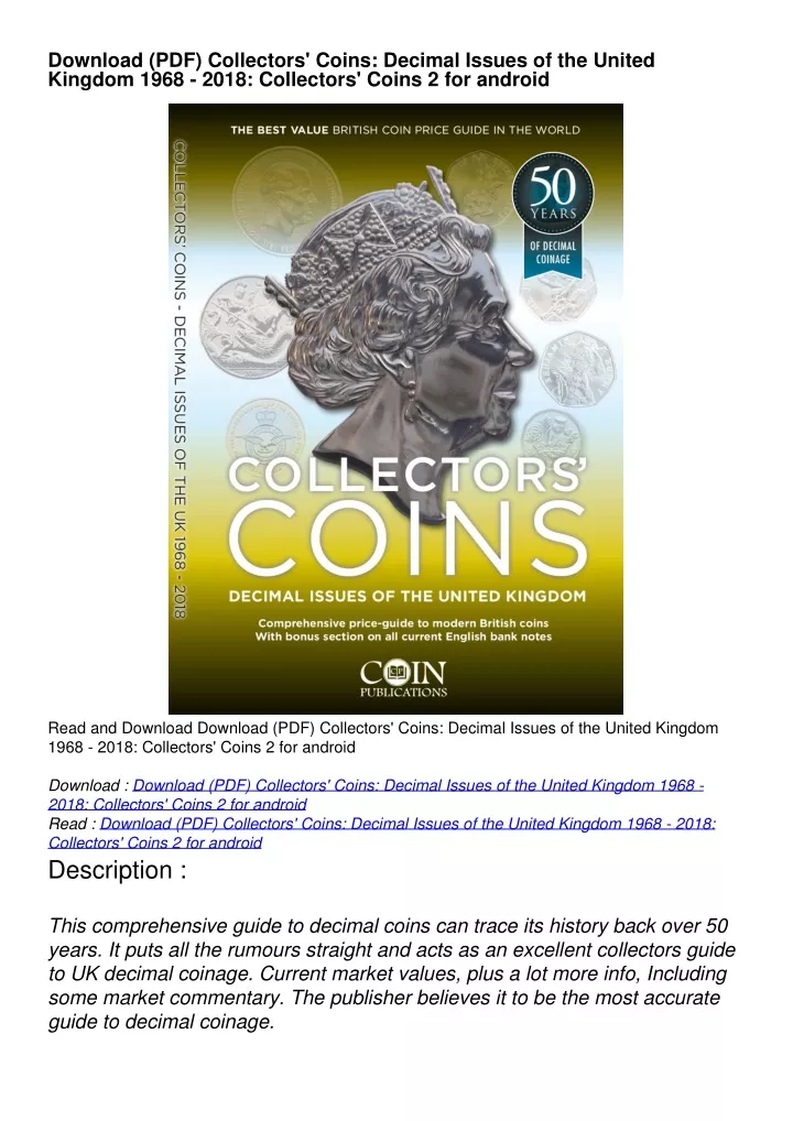 download pdf collectors coins decimal issues