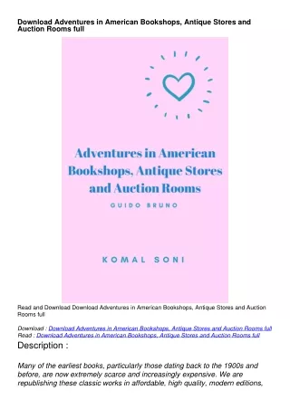 Download Adventures in American Bookshops, Antique Stores and Auction Rooms full