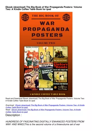 Ebook (download) The Big Book of War Propaganda Posters: Volume Two: A Kindle Coffee Table Book for ipad
