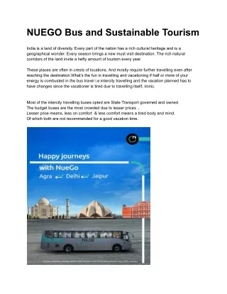 Nuego Bus and Sustainable Tourism