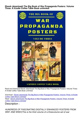 Ebook (download) The Big Book of War Propaganda Posters: Volume Three: A Kindle Coffee Table Book unlimited