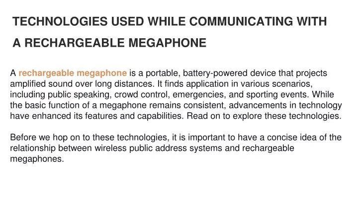 technologies used while communicating with