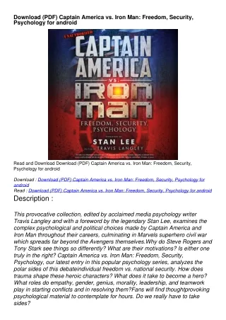 Download (PDF) Captain America vs. Iron Man: Freedom, Security, Psychology for android