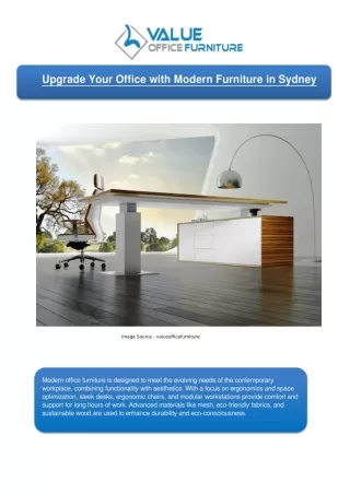 Upgrade Your Office with Modern Furniture in Sydney | Value Office Furniture