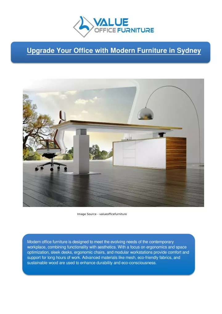 PPT Upgrade Your Office with Modern Furniture in Sydney Value