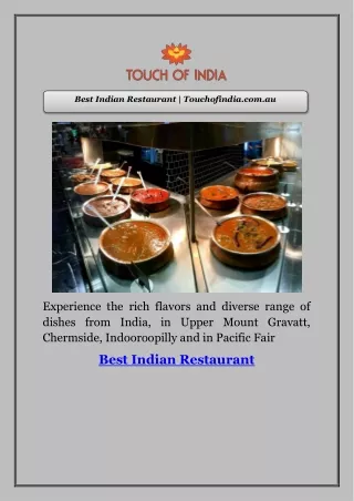 Best Indian Restaurant | Touchofindia.com.au