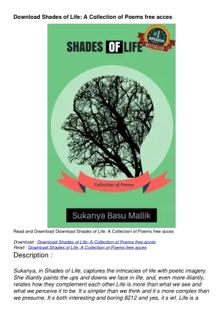 Download Shades of Life: A Collection of Poems free acces