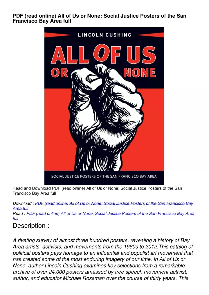 pdf read online all of us or none social justice