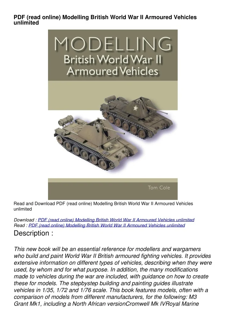 PPT - PDF (read online) Modelling British World War II Armoured ...