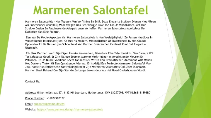 marmeren salontafel