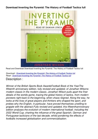 Download Inverting the Pyramid: The History of Football Tactics full