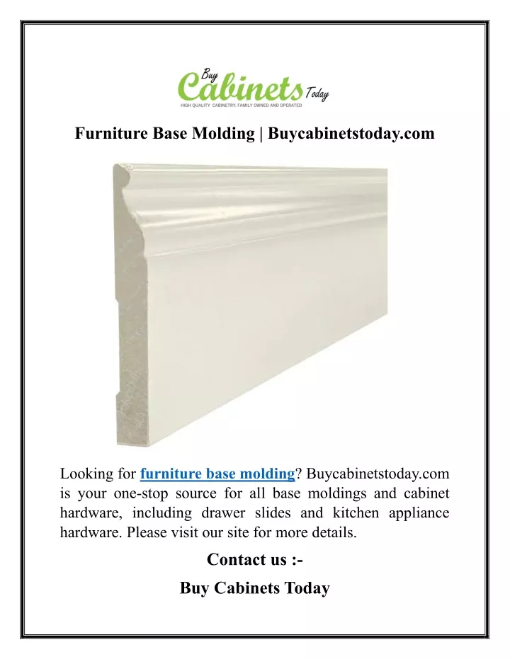 furniture base molding buycabinetstoday com