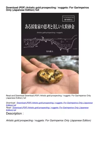 Download (PDF) Artistic gold prospecting / nuggets: For Garimpeiros Only (Japanese Edition) full